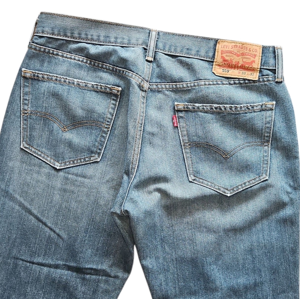Levi's 559 Mens Jeans Relaxed straight Fit Blue Denim 33/32